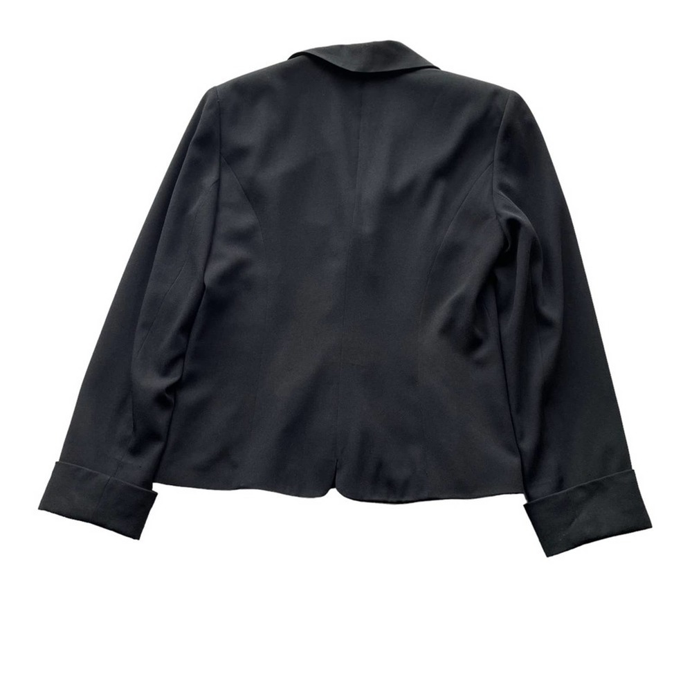 Henri Bendel Blazer Jacket Black Size 6 Tailored Vintage Roll Cuff sleeves - Picture 9 of 10